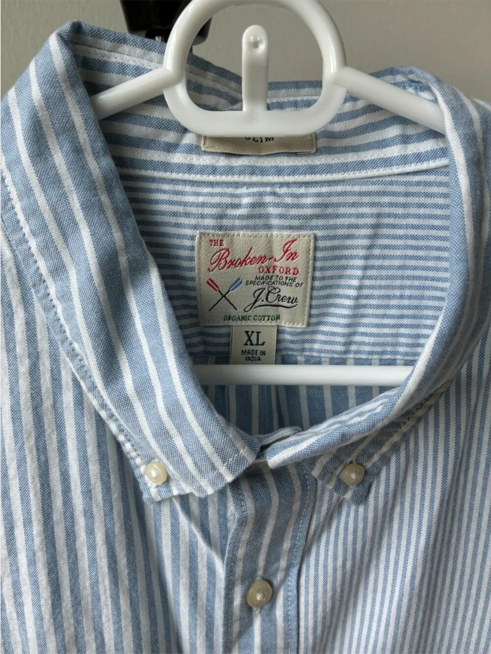 J. Crew NWT Blue and White Striped Long Sleeve - Size XL